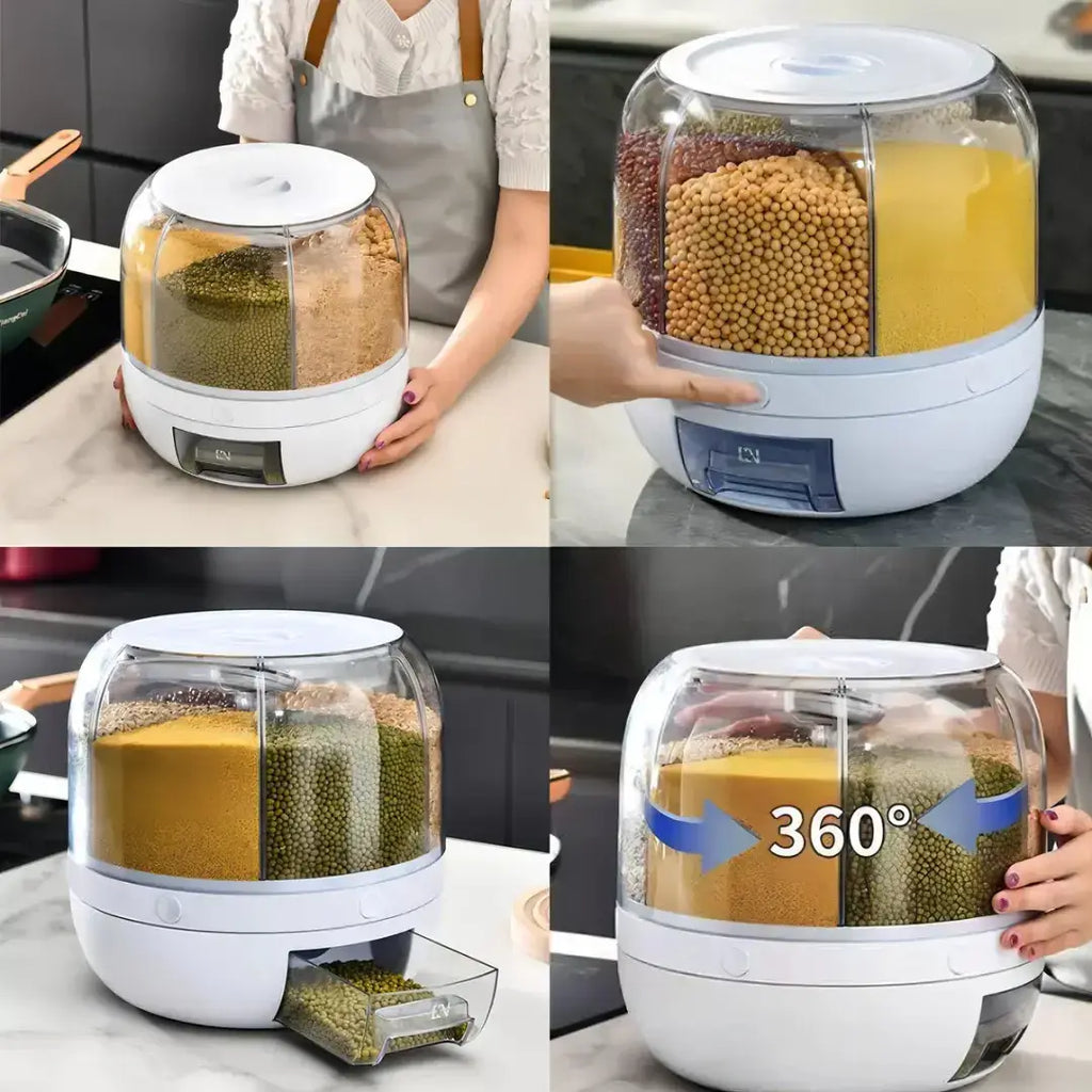 Dispensador Organizador Giratorio 360° para Arroz y Granos – PAGA 1 LLEVATE 2