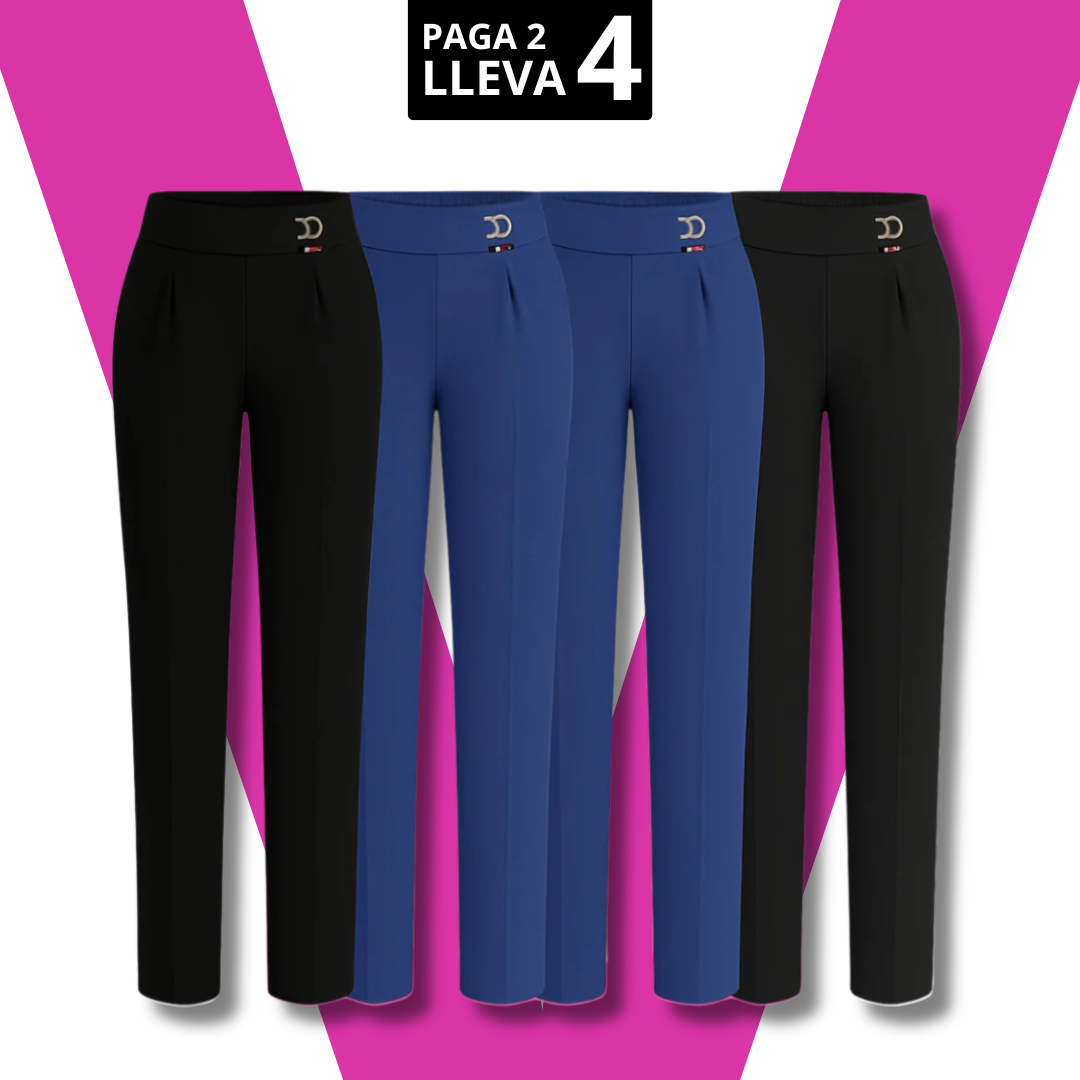 [Llevá 4, Pagá Solo 2] Pantalón Elara Femenino de Sastrería con Cintura Alta, en Seda Fría, Algodón y Lino